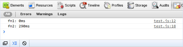console.time() / console.timeEnd()