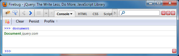 Firebug's console